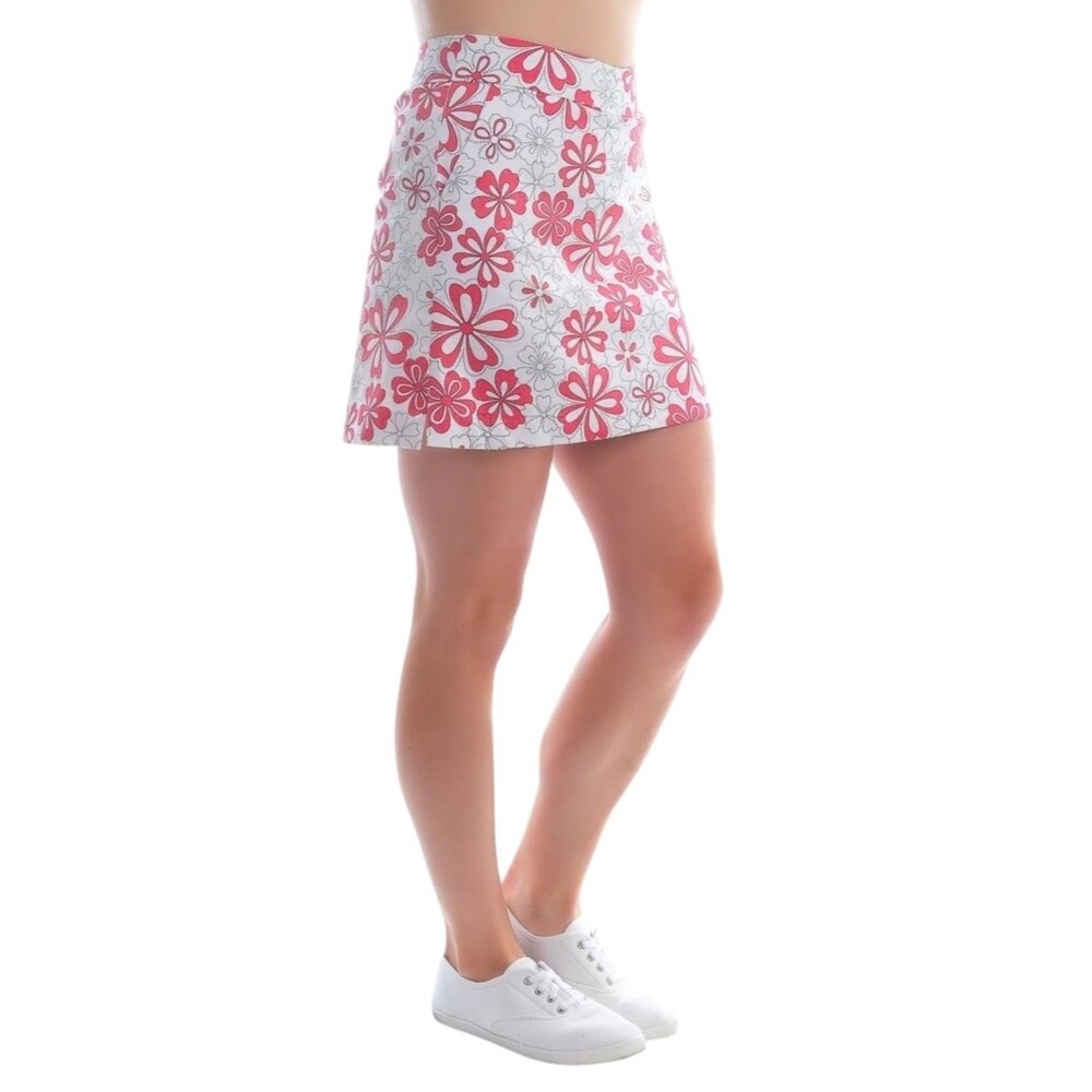 Haute Shot Golf Floral Skirt Skort - White & Red & Black - Size 8 Womens